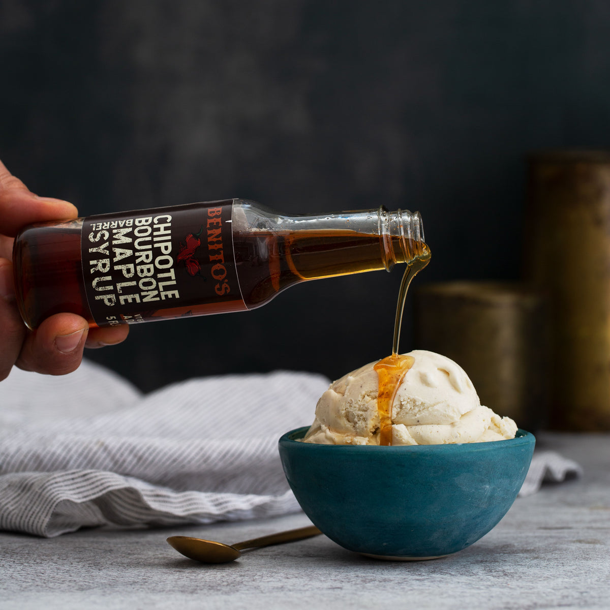 Chipotle Bourbon Infused Maple Syrup- 5 oz. – Benito's Hot Sauce